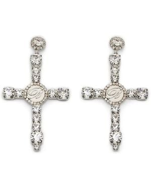 Blumarine Cross Earrings - White