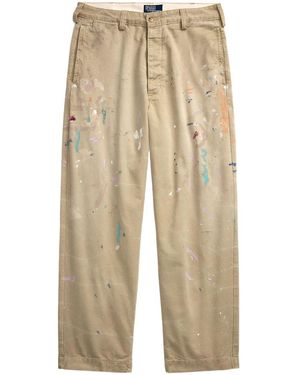 Polo Ralph Lauren Burroughs Big Fit Paint-Splatter Chinos - Natural