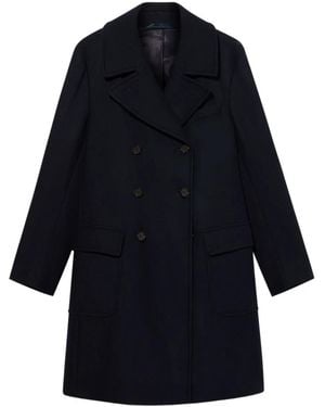 Brooks Brothers Double-Breasted Wool-Blend Coat - Blue
