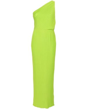 Solace London Adira Plissé Chiffon Maxi Dress - Green