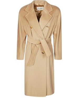 Max Mara ベルテッド ダブルコート - ナチュラル
