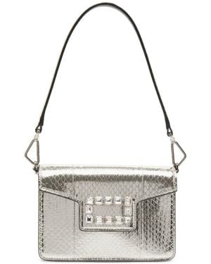 Lancel Crystal-Detail Shoulder Bag - White