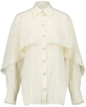 Zimmermann レーストリム ケープブラウス - ホワイト