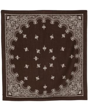 Destin Paisley-Print Bandana Scarf - Brown
