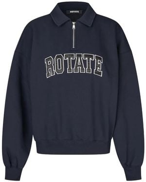 ROTATE BIRGER CHRISTENSEN Half Zip Polo Sweat Dark - Blue