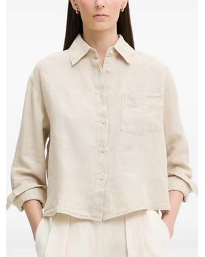 Marc O' Polo Cropped Linen Shirt - Natural