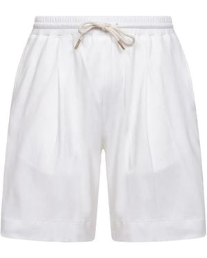 D4.0 Cotton Drawstring Shorts - White