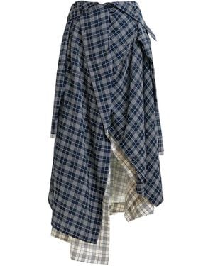 Essentiel Antwerp Shirt-Wrapped Asymmetrical Skirt - Blue