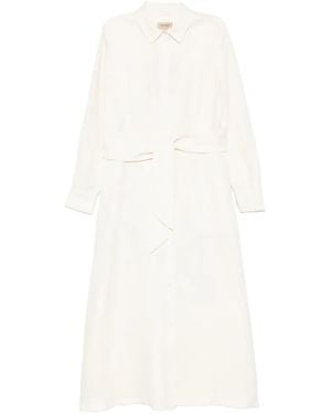 Woolrich Tie Waist Chemisier Dress - White