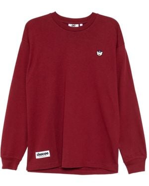 Chocoolate T-Shirt Mit Bärenstickerei - Rot