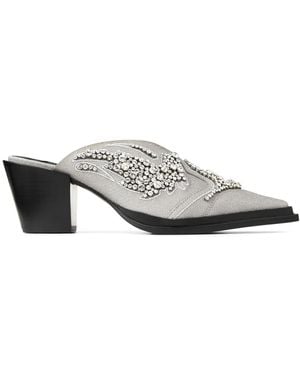 Jimmy Choo Cece 60 Mm Glitter Muiltjes - Wit