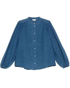 Marc O' Polo Balloon-Sleeve Button-Front Shirt - Blue