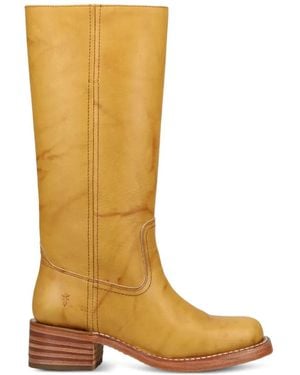 Frye Campus Leather Boots - Yellow