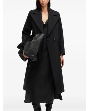 AllSaints Chain-Detail Double-Breasted Coat - Black