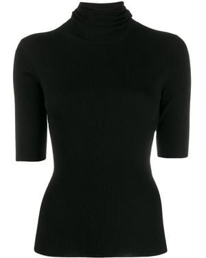 Theory Geripptes Strickoberteil - Schwarz