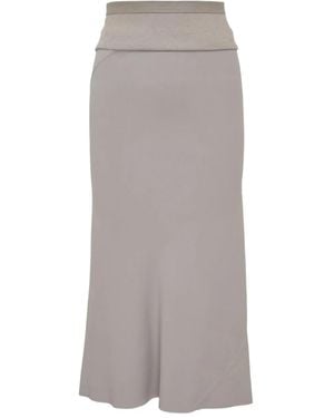 Rick Owens Calf Bias Midi Skirt - Gray