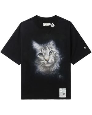 Maison Mihara Yasuhiro T-Shirt Con Stampa Gatto - Nero