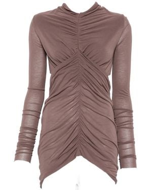 Rick Owens Sunpeel Ruched Cut-Out Top - Brown