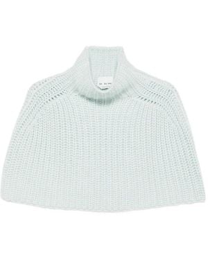 Sa Su Phi Ribbed-Knit Cashmere Poncho - White