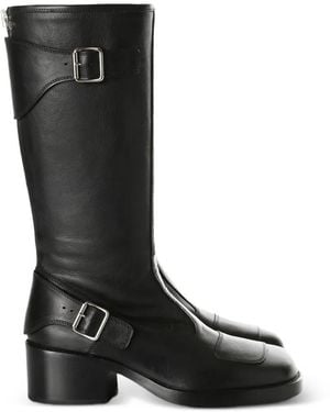 Ann Demeulemeester Balo Buckle-Detail Knee-High Biker Boots - Black