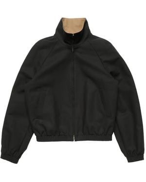Acne Studios Embroidered-Logo Zip-Up Jacket - Black