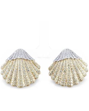 HYT Jewelry And Diamond Shell Earrings - White