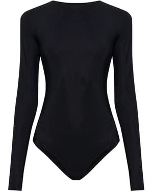 MM6 by Maison Margiela Numbers-Print Long-Sleeve Bodysuit - Black