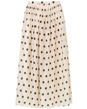 Nicholas Marit Skirt Lemon Polka Dot - White