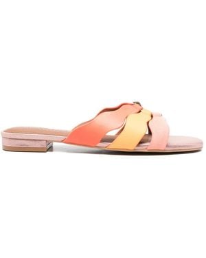 Kurt Geiger Sun Wave Ring-Detail Flat Sandals - Pink