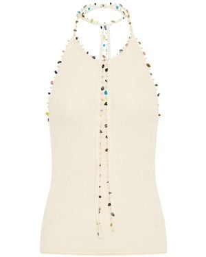 Christopher Esber Top Beach Quartz Con Piedras - Blanco