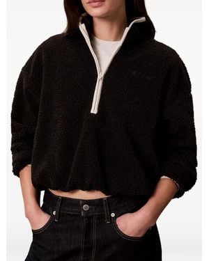 Calvin Klein Teddy-Texture Quarter-Zip Jumper - Black