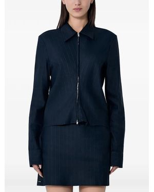 Our Legacy Zip Pinstripe Classic Shirt - Blue