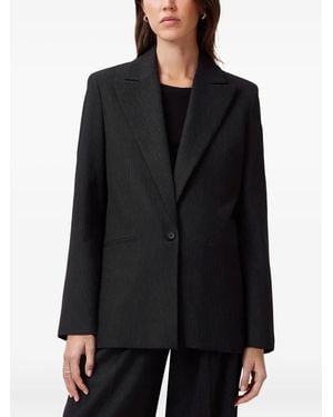 AllSaints Pinnie Pinstripe Single-Breasted Blazer - Black