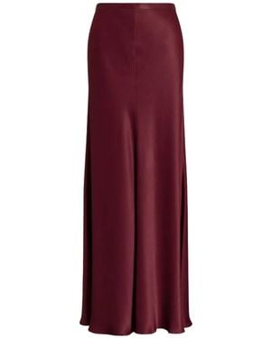 Alberta Ferretti Satin-Finish Maxi Skirt - Purple