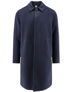 Aspesi Virtuoso Single-Breasted Concealed-Fastening Coat - Blue