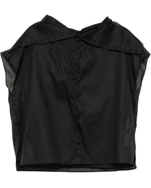 Jil Sander Cotton Caped Top - Black