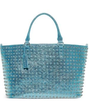 John Richmond Studded Metallic Tote Bag - Blue