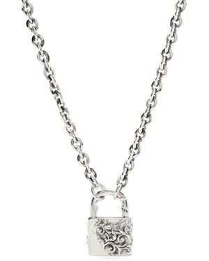 Emanuele Bicocchi Large Arabesque Padlock Necklace - Metallic