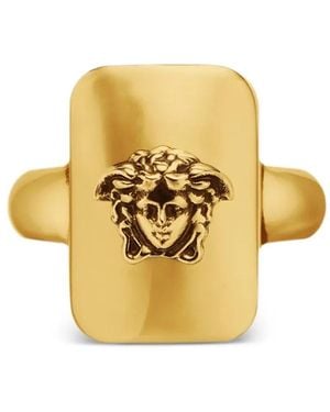 Versace Eckiger Ring mit Medusa-Kopf - Mettallic