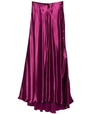 Alberta Ferretti High-Waisted Long Skirt - Purple