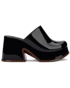 Melissa Mia Platform Mules - Black