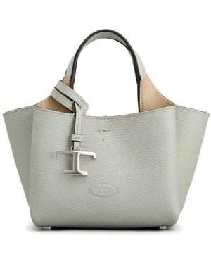 Tod's レザー ミニバッグ - グレー