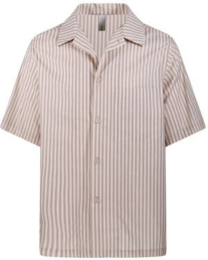 Hevò Camicia A Righe Con Applicazione - Grigio