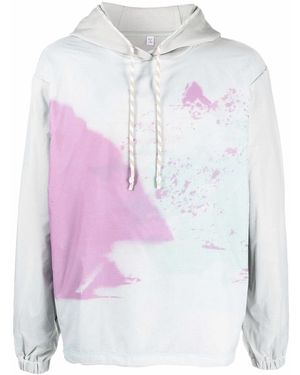 McQ Abstract-Print Cotton Hoodie - Pink