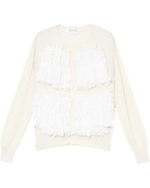 Comme des Garçons Cárdigan Con Bordado Floral - Blanco