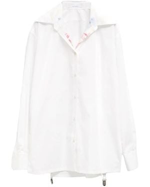 JULIE KEGELS Cara Suspender-Detail Shirt - White
