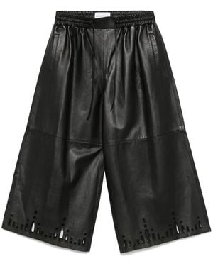 Yves Salomon Pantalon En Cuir - Gris