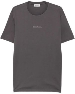 Premiata Logo-Print Cotton T-Shirt - Grey