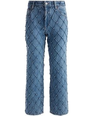 Alice + Olivia Weezy クロップドジーンズ - ブルー