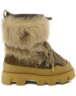 Moncler Peak Après Stiefel Aus Shearling Und Wildleder - Natur